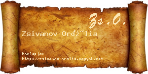 Zsivanov Orália névjegykártya